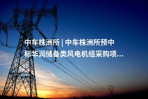 中車株洲所 | 中車株洲所預(yù)中標(biāo)華潤儲備類風(fēng)電機(jī)組采購項(xiàng)目