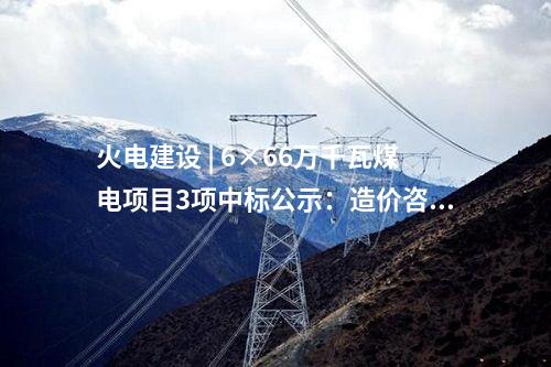 火電建設(shè) | 6×66萬(wàn)千瓦煤電項(xiàng)目3項(xiàng)中標(biāo)公示：造價(jià)咨詢、三通一平等