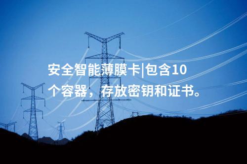 安全智能薄膜卡|包含10個容器，存放密鑰和證書。